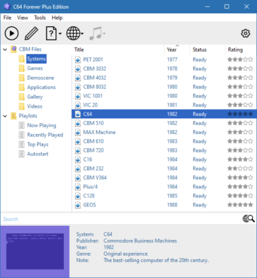 Cloanto C64 Forever 10.4.2 Plus Edition software description