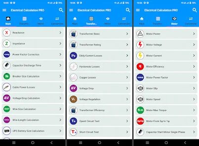 Electrical Calculations PRO 10.3.1 apk software description