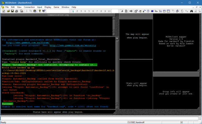 MUSHcLient 5.07 Build r2291 software description