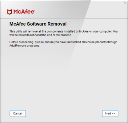McAfee Consumer Product Removal Tool 10.5.374 software description
