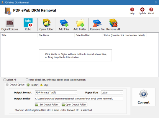 PDF ePub DRM Removal 3.25.101.381 software description