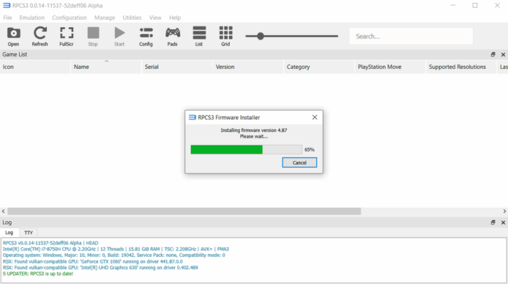 RPCS3 0.0.34-17161 Alpha software description