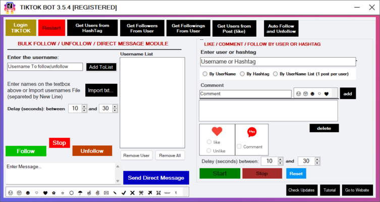 TikTok Bot Pro 3.6.3 software description