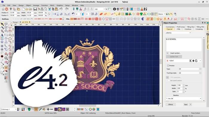 Wilcom Embroidery e4.2 – Professional Embroidery Digitizing and Design Software software description