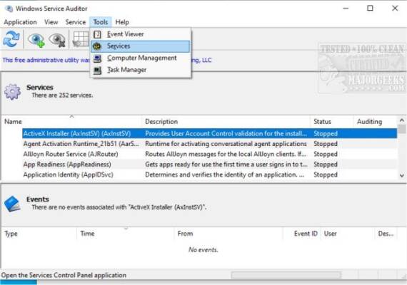 Windows Service Auditor 4.1.0.39 software description