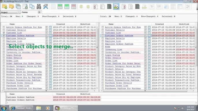 AccdbMerge 1.35 – Advanced Tool for Access Database – لقطة من الشرح