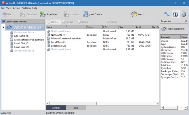 Active UNERASER Ultimate 25.1.4 interface screenshot