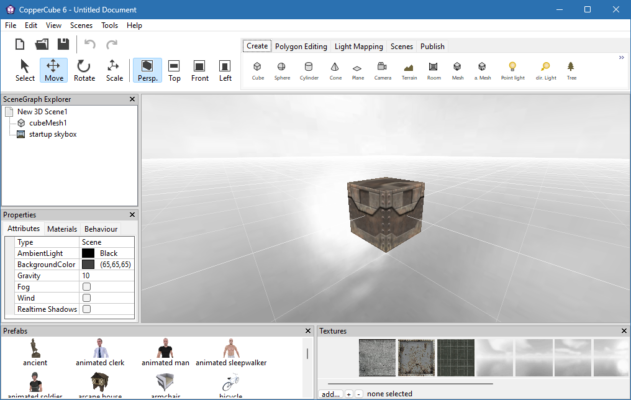 Ambiera CopperCube Pro 6.7.2 – 3D Game Engine and Editor Without Coding – A snapshot of the explanation