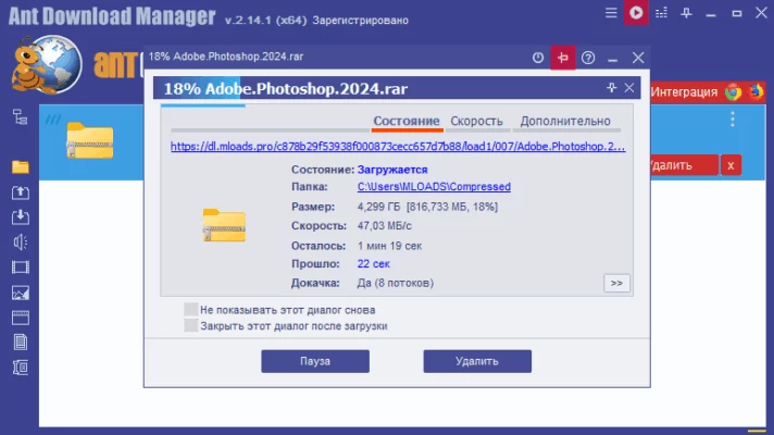 Ant Download Manager Pro 2.16.2 – A snapshot of the explanation