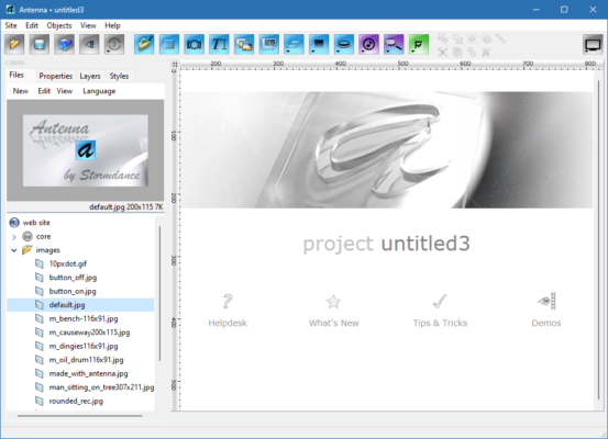 Antenna Web Design Studio 8.1 interface screenshot