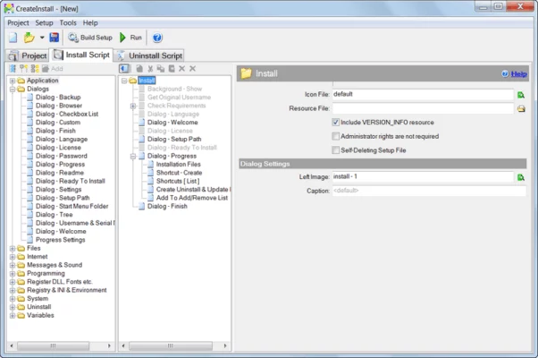 CreateInstall 8.11.2 interface screenshot