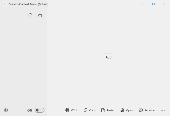 Custom Context Menu 5.6.0.0 interface screenshot