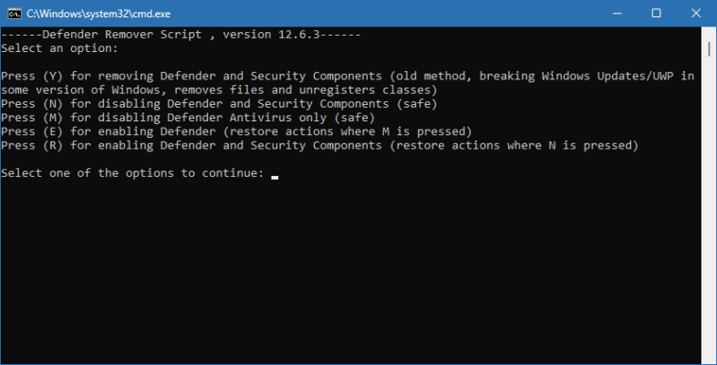 Defender Remover 12.8.4 – A snapshot of the explanation