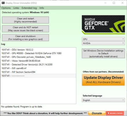 Display Driver Uninstaller 18.1.3.1 – A snapshot of the explanation