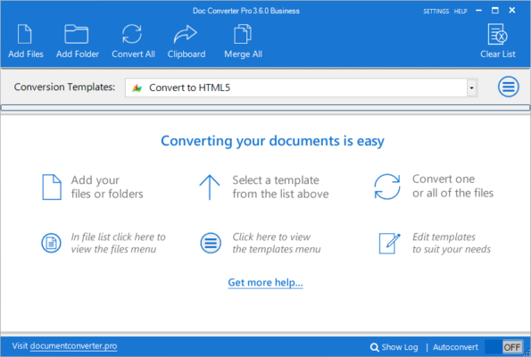 Doc Converter Pro Business 3.6.0 interface screenshot