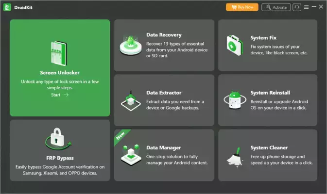 DroidKit 2.3.7.20251119 – Complete Android Recovery interface screenshot