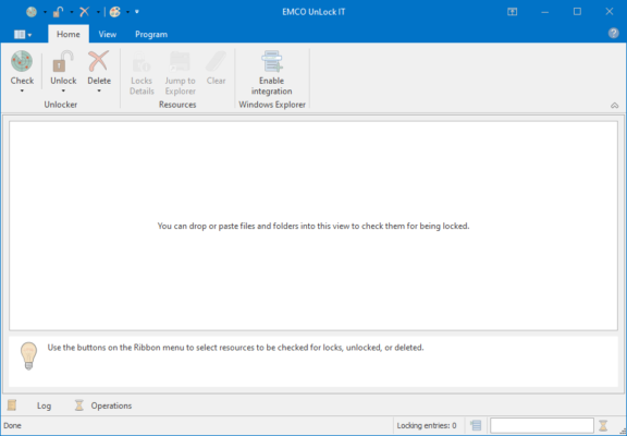 EMCO Unlock IT 7.0.3.1243 interface screenshot