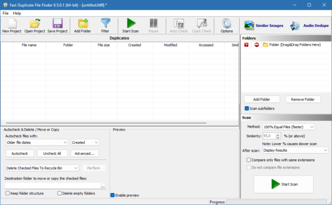 Fast Duplicate File Finder Pro 6.7.0.1 + Visual Similarity Duplicate Image Finder 9.3.0.1 interface screenshot