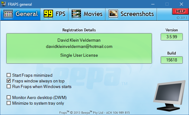 Fraps 3.5.9.9 – Real-Time Video Capture and FPS software description