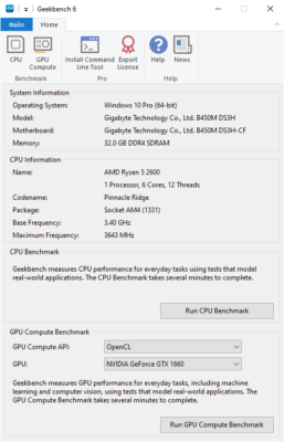 Geekbench Pro 6.5 interface screenshot