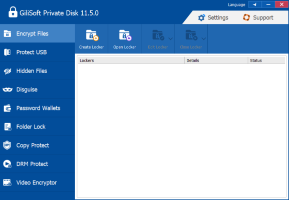 GiliSoft Private Disk 11.6 interface screenshot