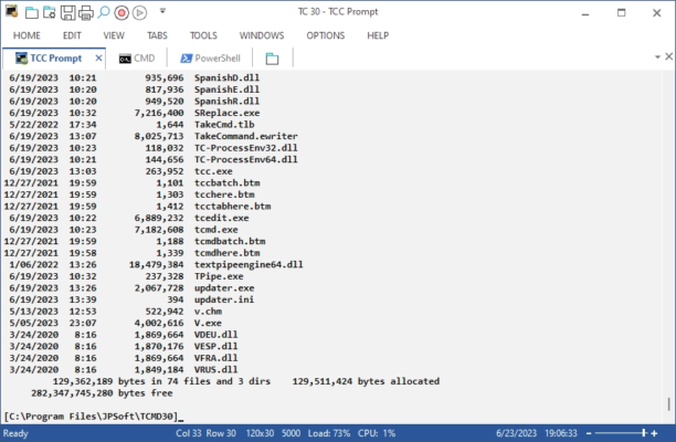 JP Software Take Command 35.00.19 interface screenshot