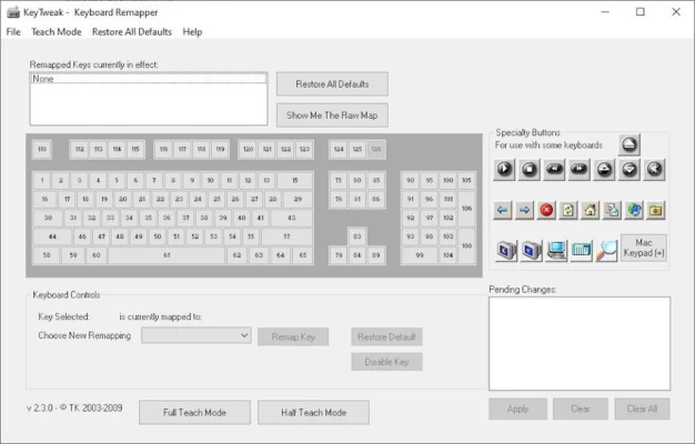 KeyTweak 2.3.0 interface screenshot