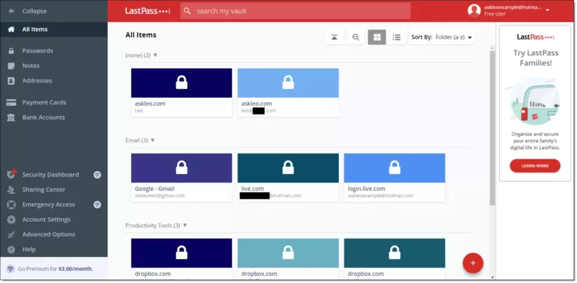 LastPass Password Manager 5.1.0 interface screenshot