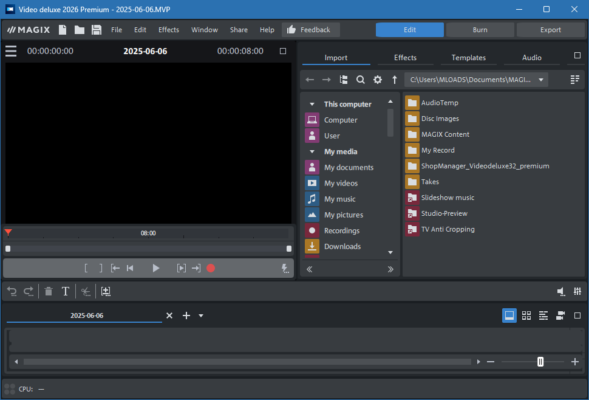 Magix Video Deluxe Premium 2026 25.0.1.246 – Powerful Video Editing software description
