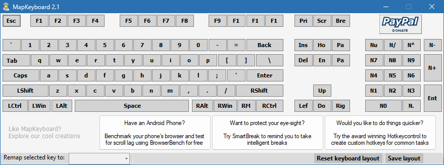 MapKeyboard Full Version (2.1) interface screenshot