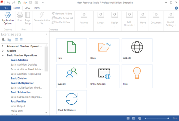 Math Resource Studio Enterprise 7.1.104.0 interface screenshot