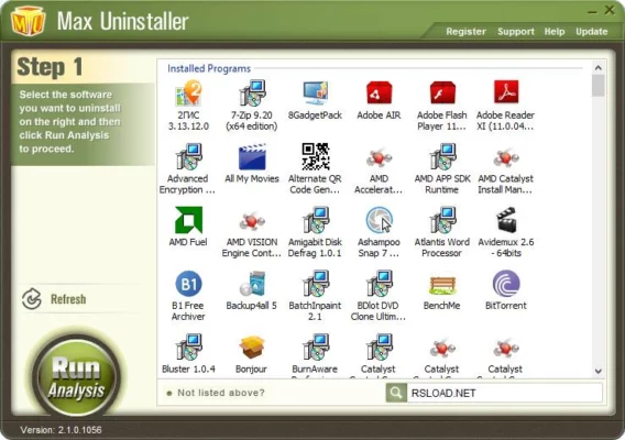 Max Uninstaller 3.8.1.1578 interface screenshot