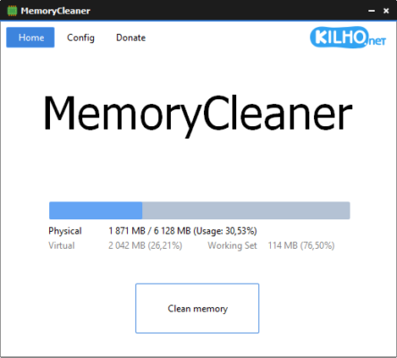MemoryCleaner 1.8.9 interface screenshot