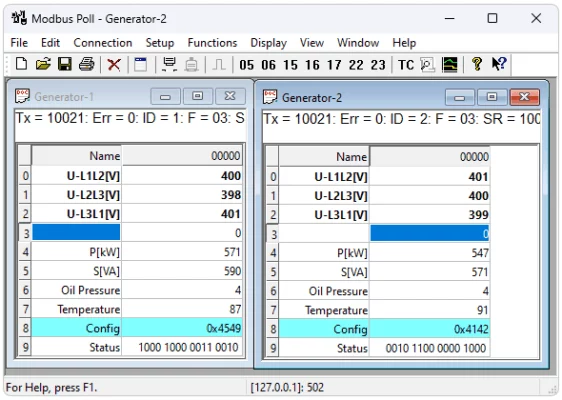 Modbus Poll l 11.0.2.2251 interface screenshot