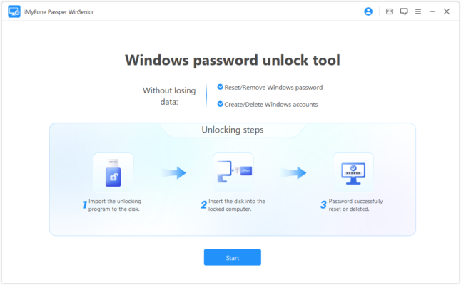 Passper WinSenior 3.0.1.1 interface screenshot
