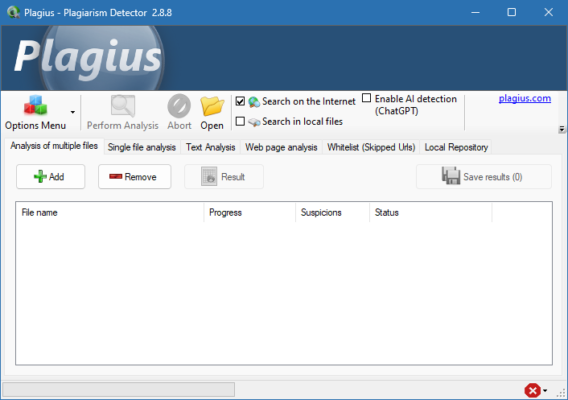 Plagius Pro 2.9.9 interface screenshot