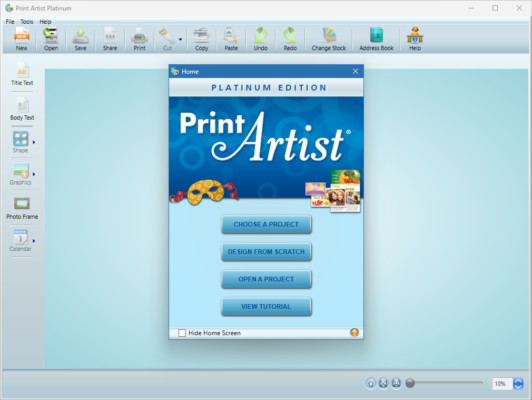 Print Artist Platinum 25.0.35 interface screenshot