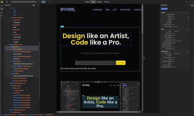 Quick’n Easy Web Builder 12.2.0 interface screenshot