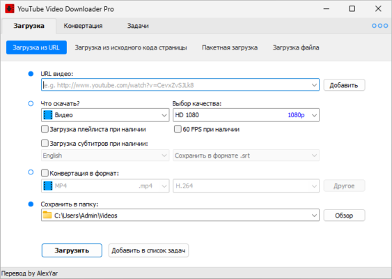 Robin YouTube Video Downloader Pro 6.17.1 interface screenshot