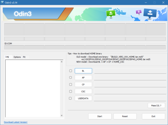 Samsung Odin 3.14.4 – A snapshot of the explanation