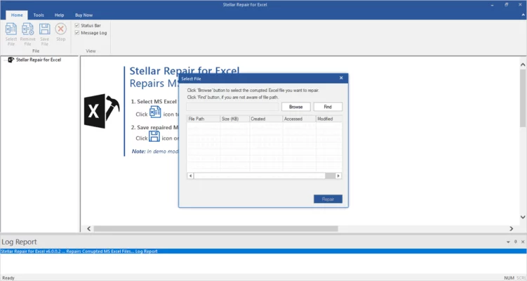 Stellar Repair for Excel 7.0.0.3 interface screenshot