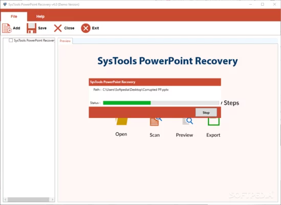 SysTools PowerPoint Recovery 4.2 interface screenshot