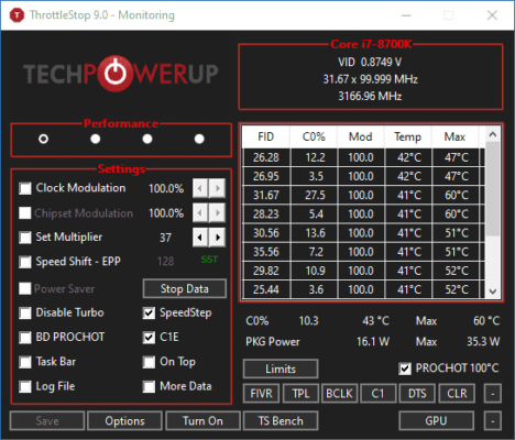 Throttle 9.7 interface screenshot