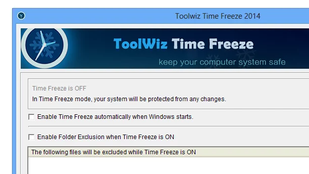 Toolwiz Time Freeze 4.3.1.5000 interface screenshot