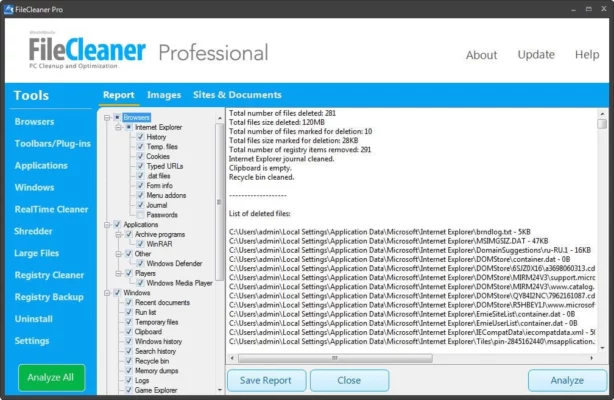 WebMinds FileCleaner Pro 6.0.0 – A snapshot of the explanation