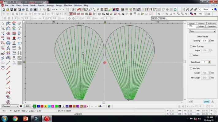 Wilcom Embroidery Studio 2006 interface screenshot