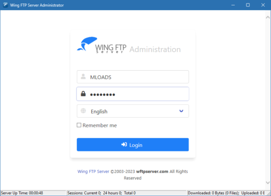 Wing FTP Server Corporate 8.0.4 interface screenshot