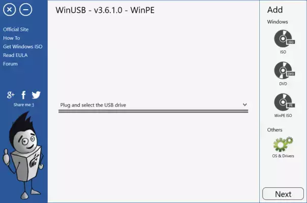 WinUSB 3.6.1.0 – Create Bootable USB Easily on Windows interface screenshot