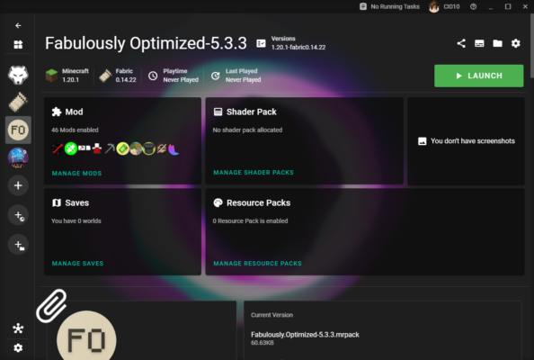 X Minecraft Launcher 0.52.5 interface screenshot