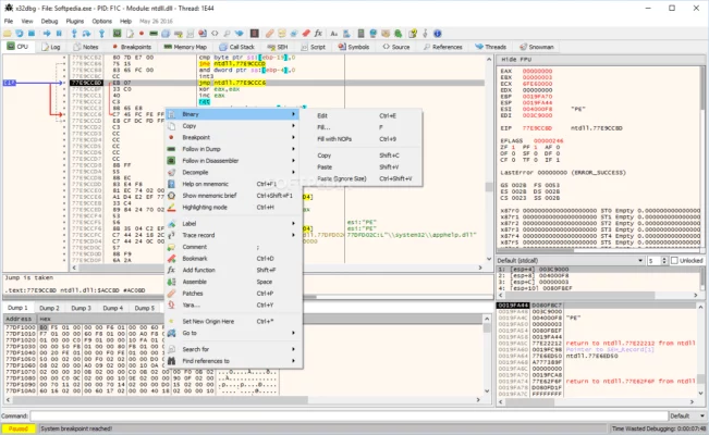 x64dbg 2025-08-19 interface screenshot